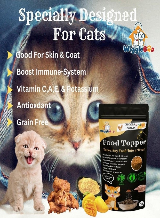 WiggleBoo Magical Cat Food Topper || Joy of Best Taste || Grain Free & Protein Rich || Anti Oxident || 70g (Chicken & Mango) - Image 4